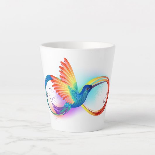 Rainbow Hummingbird mit dem Symbol Unendlichkeit Milchtasse (Vorderseite)