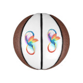 Rainbow Hummingbird mit dem Symbol Unendlichkeit Mini Basketball (Vertikal)