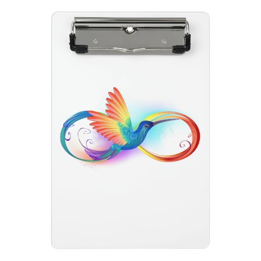 Rainbow Hummingbird mit dem Symbol Unendlichkeit Mini Klemmbrett (Vorderseite)