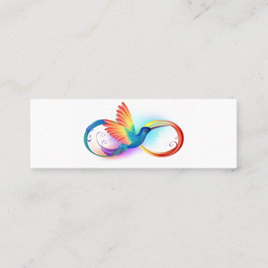 Rainbow Hummingbird mit dem Symbol Unendlichkeit Mini Visitenkarte (Vorderseite)