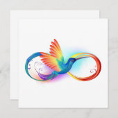 Rainbow Hummingbird mit dem Symbol Unendlichkeit Mitteilungskarte (Vorne/Hinten)