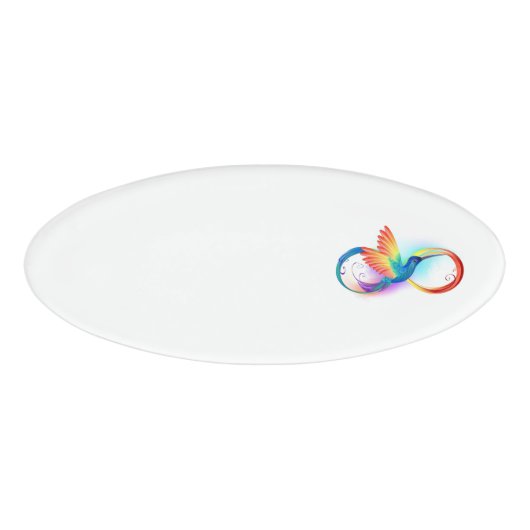Rainbow Hummingbird mit dem Symbol Unendlichkeit Namenschild (Vorderseite)