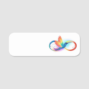 Rainbow Hummingbird mit dem Symbol Unendlichkeit Namensschild