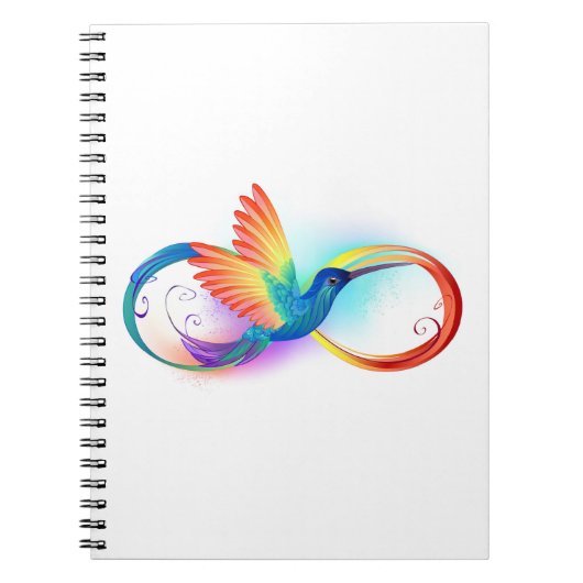 Rainbow Hummingbird mit dem Symbol Unendlichkeit Notizblock (Vorderseite)