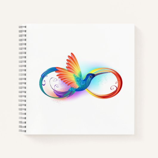 Rainbow Hummingbird mit dem Symbol Unendlichkeit Notizblock (Vorderseite)