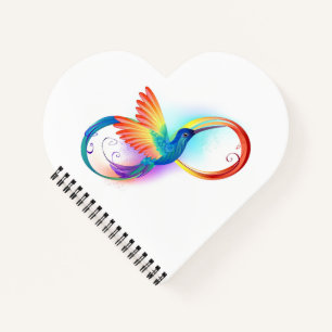 Rainbow Hummingbird mit dem Symbol Unendlichkeit Notizblock