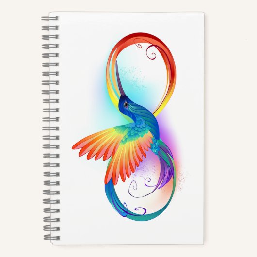 Rainbow Hummingbird mit dem Symbol Unendlichkeit Notizblock (Vorderseite)