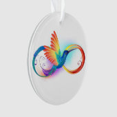 Rainbow Hummingbird mit dem Symbol Unendlichkeit Ornament (Vorderseite)