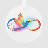 Rainbow Hummingbird mit dem Symbol Unendlichkeit Ornament (Rückseite)
