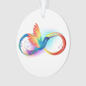 Rainbow Hummingbird mit dem Symbol Unendlichkeit Ornament (Vorderseite)