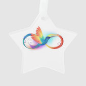 Rainbow Hummingbird mit dem Symbol Unendlichkeit Ornament (Rückseite)