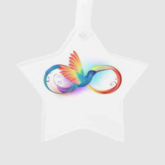 Rainbow Hummingbird mit dem Symbol Unendlichkeit Ornament (Rückseite)