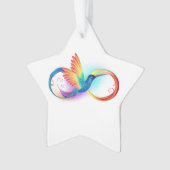 Rainbow Hummingbird mit dem Symbol Unendlichkeit Ornament (Vorderseite)