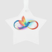 Rainbow Hummingbird mit dem Symbol Unendlichkeit Ornament (Vorderseite)