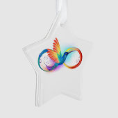 Rainbow Hummingbird mit dem Symbol Unendlichkeit Ornament (Vorderseite)