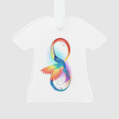 Rainbow Hummingbird mit dem Symbol Unendlichkeit Ornament (Rückseite)
