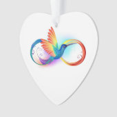Rainbow Hummingbird mit dem Symbol Unendlichkeit Ornament (Vorderseite)