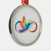 Rainbow Hummingbird mit dem Symbol Unendlichkeit Ornament Aus Metall (Rechts)