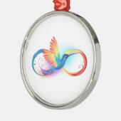 Rainbow Hummingbird mit dem Symbol Unendlichkeit Ornament Aus Metall (Links)