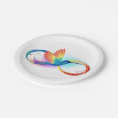 Rainbow Hummingbird mit dem Symbol Unendlichkeit Pappteller (Schrägansicht)