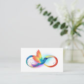 Rainbow Hummingbird mit dem Symbol Unendlichkeit Platzkarte (Stehend Vorderseite)