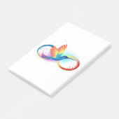 Rainbow Hummingbird mit dem Symbol Unendlichkeit Post-it Klebezettel (angewinkelt)