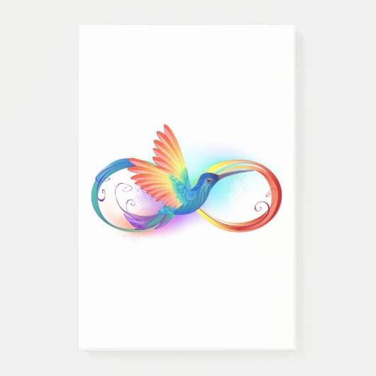 Rainbow Hummingbird mit dem Symbol Unendlichkeit Post-it Klebezettel (Vorderseite)