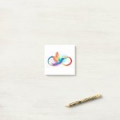 Rainbow Hummingbird mit dem Symbol Unendlichkeit Post-it Klebezettel (Auf Schreibtisch)