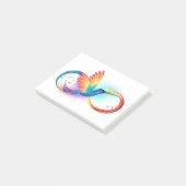Rainbow Hummingbird mit dem Symbol Unendlichkeit Post-it Klebezettel (angewinkelt)