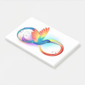 Rainbow Hummingbird mit dem Symbol Unendlichkeit Post-it Klebezettel (angewinkelt)