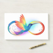 Rainbow Hummingbird mit dem Symbol Unendlichkeit Post-it Klebezettel (Auf Schreibtisch)