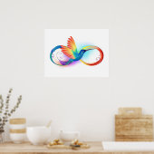 Rainbow Hummingbird mit dem Symbol Unendlichkeit Poster (Küche)