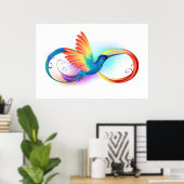 Rainbow Hummingbird mit dem Symbol Unendlichkeit Poster (Heimbüro)