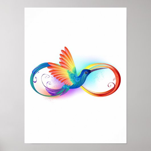 Rainbow Hummingbird mit dem Symbol Unendlichkeit Poster (Vorne)