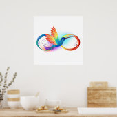Rainbow Hummingbird mit dem Symbol Unendlichkeit Poster (Küche)