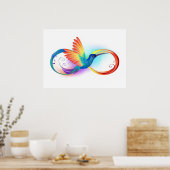 Rainbow Hummingbird mit dem Symbol Unendlichkeit Poster (Küche)