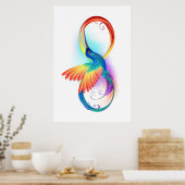 Rainbow Hummingbird mit dem Symbol Unendlichkeit Poster (Küche)