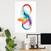 Rainbow Hummingbird mit dem Symbol Unendlichkeit Poster (Heimbüro)