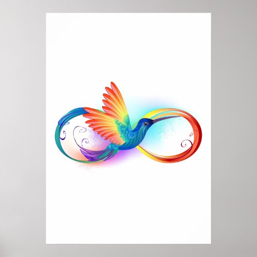 Rainbow Hummingbird mit dem Symbol Unendlichkeit Poster (Vorne)