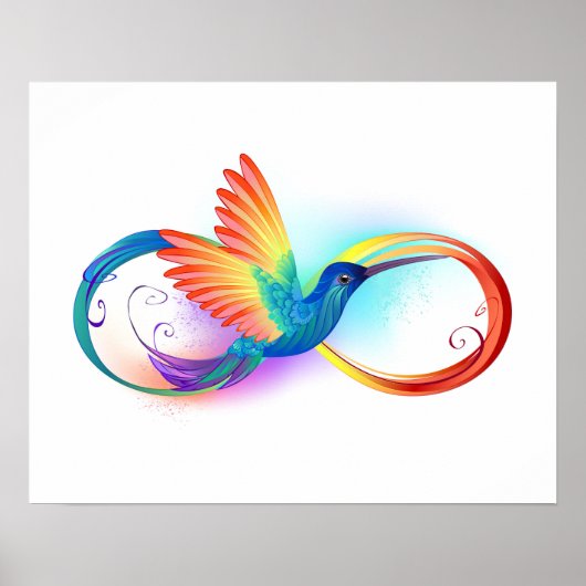 Rainbow Hummingbird mit dem Symbol Unendlichkeit Poster (Vorne)