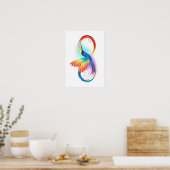 Rainbow Hummingbird mit dem Symbol Unendlichkeit Poster (Küche)