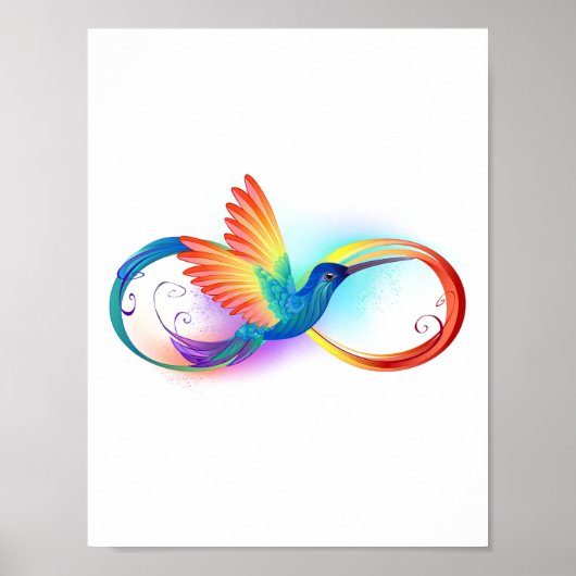 Rainbow Hummingbird mit dem Symbol Unendlichkeit Poster (Vorne)