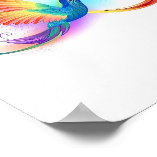 Rainbow Hummingbird mit dem Symbol Unendlichkeit Poster (Ecke)