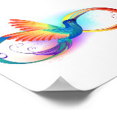 Rainbow Hummingbird mit dem Symbol Unendlichkeit Poster (Ecke)