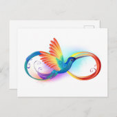 Rainbow Hummingbird mit dem Symbol Unendlichkeit Postkarte (Vorne/Hinten)