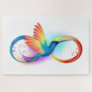Rainbow Hummingbird mit dem Symbol Unendlichkeit Puzzle