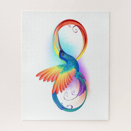 Rainbow Hummingbird mit dem Symbol Unendlichkeit Puzzle (Vertikal)