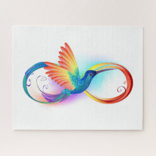 Rainbow Hummingbird mit dem Symbol Unendlichkeit Puzzle
