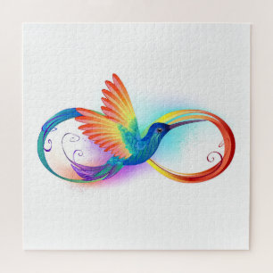 Rainbow Hummingbird mit dem Symbol Unendlichkeit Puzzle