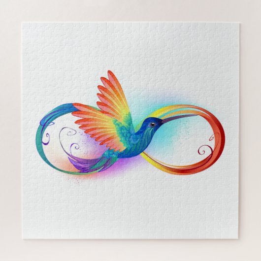 Rainbow Hummingbird mit dem Symbol Unendlichkeit Puzzle (Horizontal)